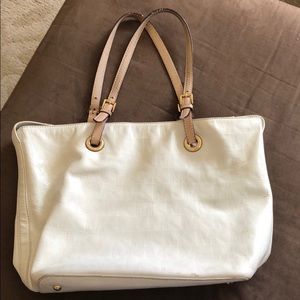 Michael Kors White patent leather tote bag